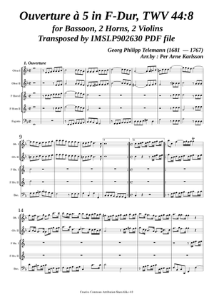 Telemann Overture-Suite in A minor for Koto TWV 55:a2 Sheet Music