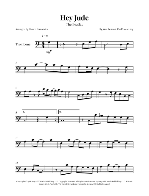 Hey Jude (Arr. Glauco Fernandes) - The Beatles (Trombone Solo)