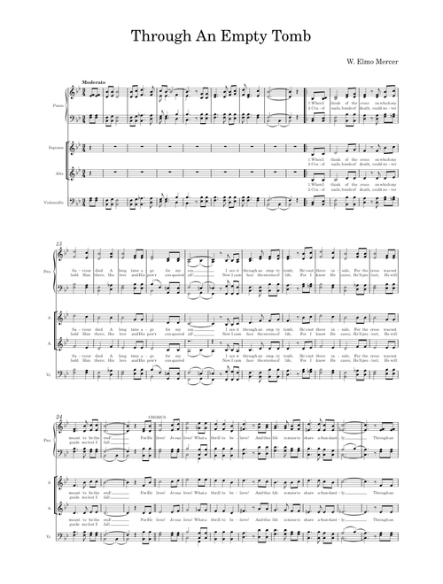 Through An Empty Tomb by W. Elmo Mercer- Piano Accompaniment
