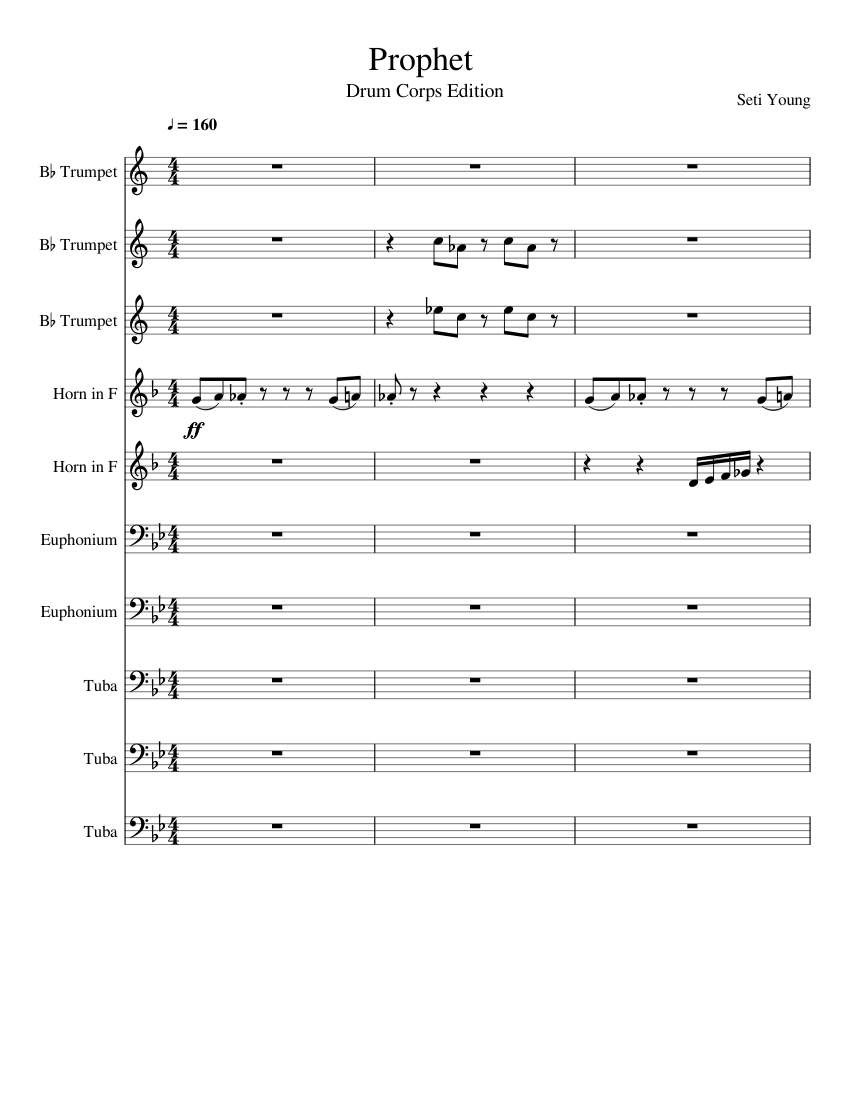Prophet *Work in Progress* Sheet Music for Euphonium, Tuba, Trumpet in ...