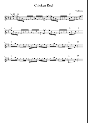 Chicken Reel by Joseph M. Daly (1910) Sheet Music for Piano (Solo ...
