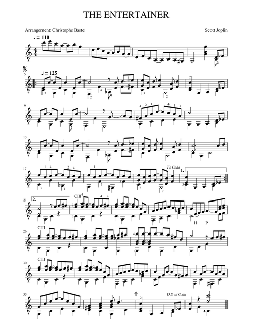 THE ENTERTAINER - Guitare