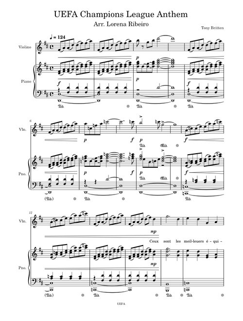 Uefa champions league anthem – Violin solo