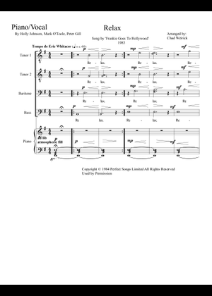 Relax – Frankie goes to Hollywood Sheet Music with Chords for
