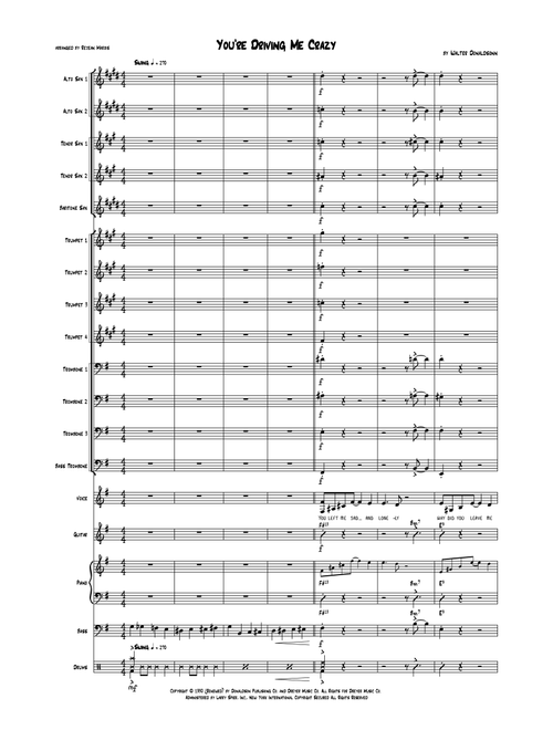 You're Driving Me Crazy! (What Did I Do?) (Arr. Rejean Marois) - Walter Donaldson (Jazz Ensemble)