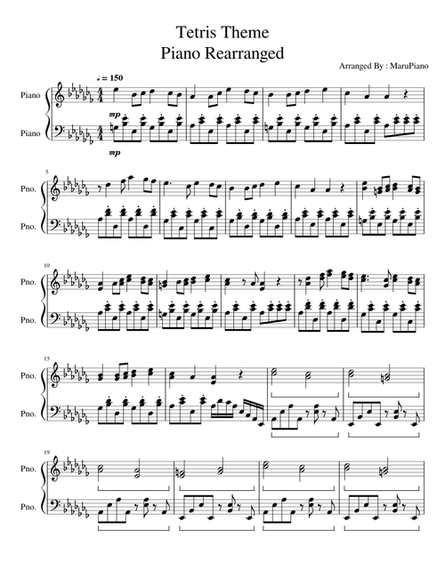 Tetris Theme - Piano Rearranged