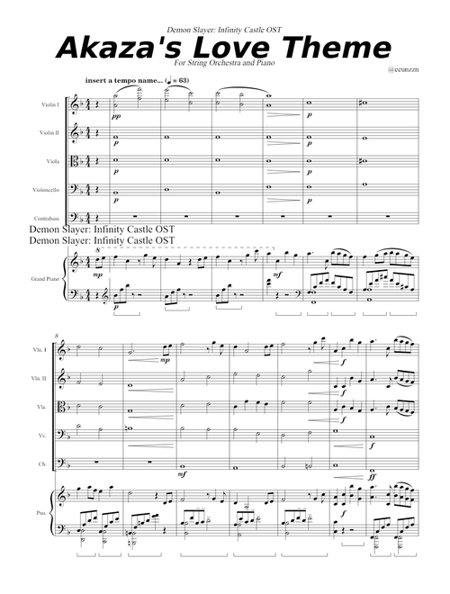 Akaza's Love Theme – Demon Slayer: Infinity Castle OST – For String Orchestra and Piano (WIP)