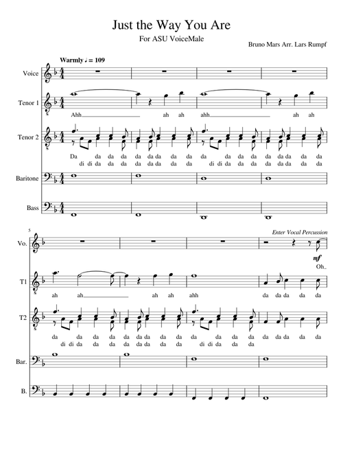 Just the Way You Are FOR ASU VOICEMALE
