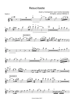 Resucitaste Resucitaste - Juan Carlos Gonzalez Sheet music for Violin (Solo ...