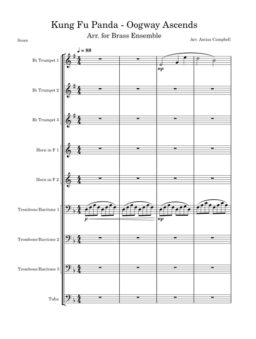 Oogway Ascends, Arr. for Brass Ensemble