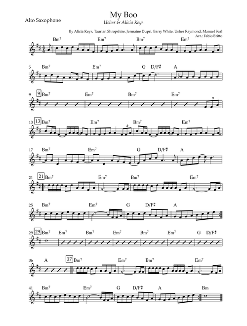 My Boo (Arr. Fabio Britto) - Usher & Alicia Keys (Alto Sax Solo)