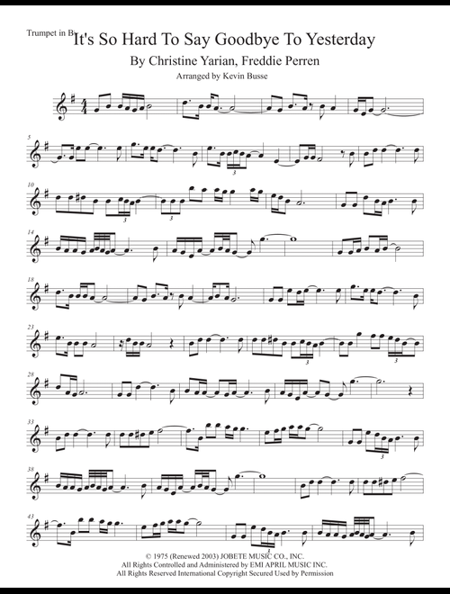 It's So Hard To Say Goodbye To Yesterday (Arr. Kevin Busse) - Boyz Ii Men (Trumpet Solo)