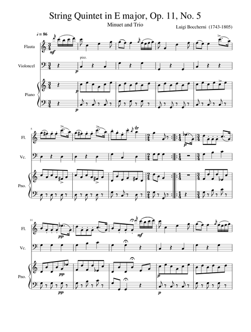 Boccherini Minuet E Major