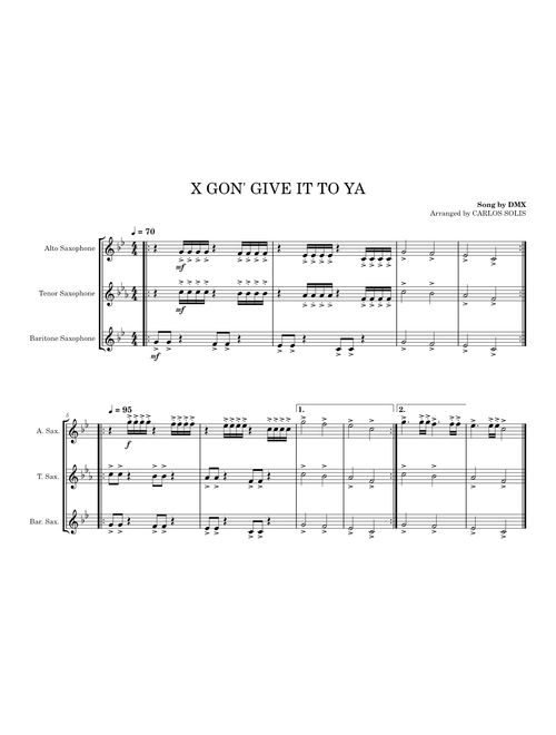 X Gon' Give It To Ya (SAXOPHONE ARRANGEMENT) | DMX