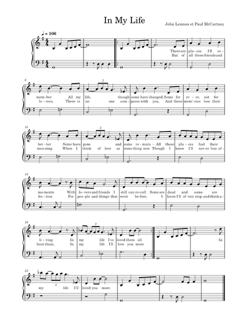 In my life – The Beatles