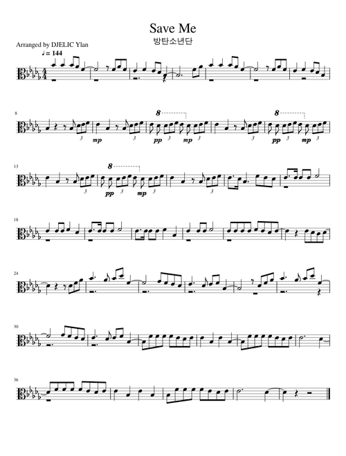 Save Me - BTS (Arrangement for Viola)