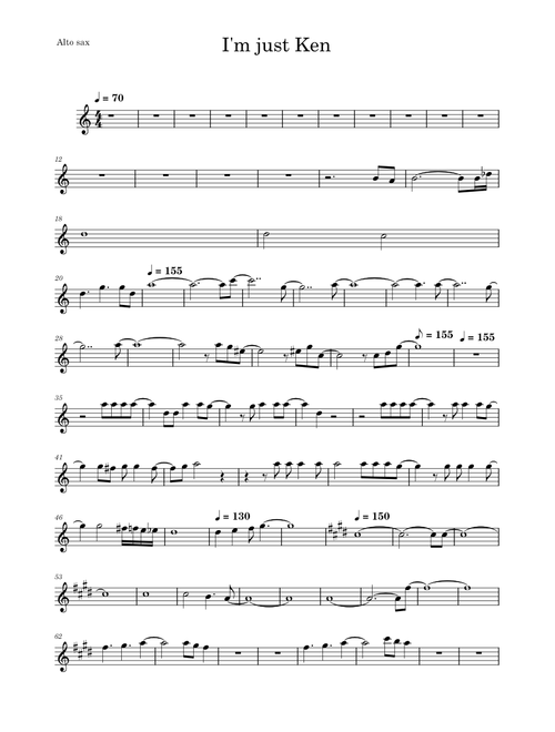 I'm Just Ken – Ryan Gosling I'm just Ken. Alto sax 1