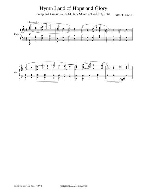 Edward ELGAR - Land of Hope and Glory (Only the Piano)