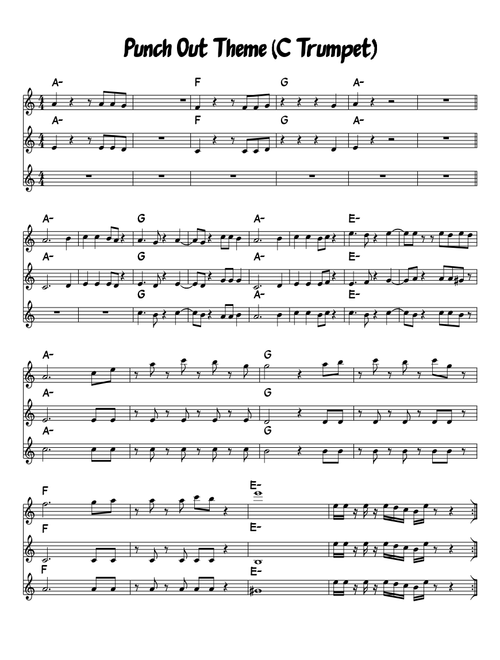 Punch Out Theme (C Trumpet)