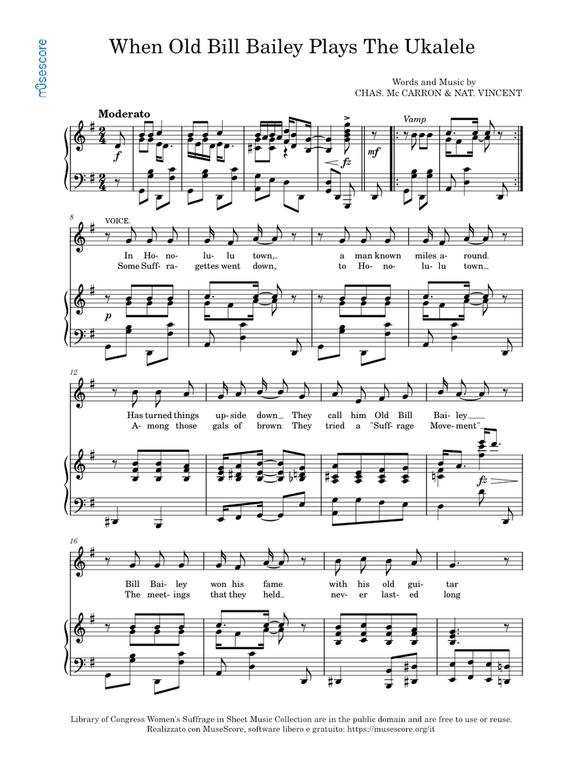 When old Bill Bailey plays the ukulele – Charles R. McCarron - Nat