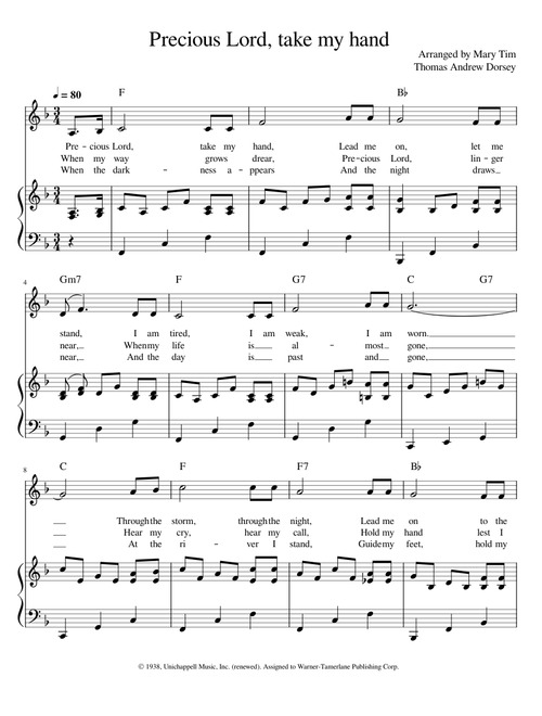 Precious lord take my hand – Thomas A. Dorsey