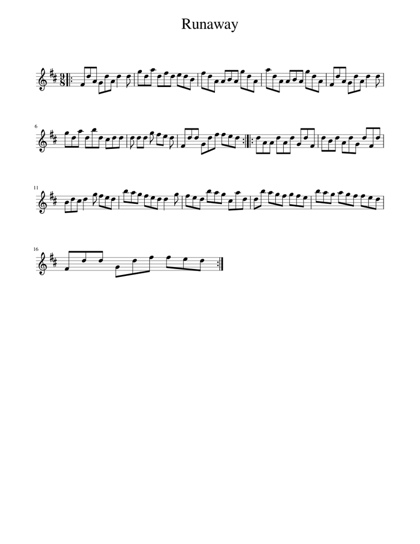 Runaway Sheet music for Piano (Solo) Easy | Musescore.com