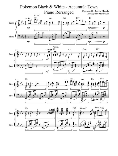 Pokemon B&W - Accumula Town - Piano Rerranged