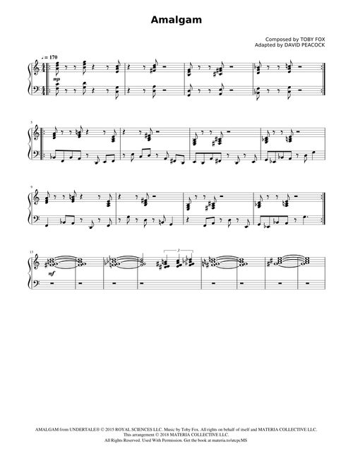 Amalgam (UNDERTALE Complete Piano Sheet Music)