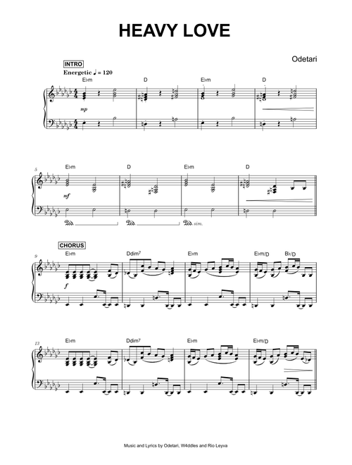 HEAVY LOVE - Odetari (Piano)
