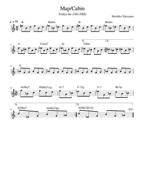 Friday the 13th (NES) sheet music by xiniontoadstool | Play