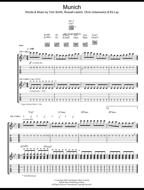 Munich - Editors (Guitar Tab)
