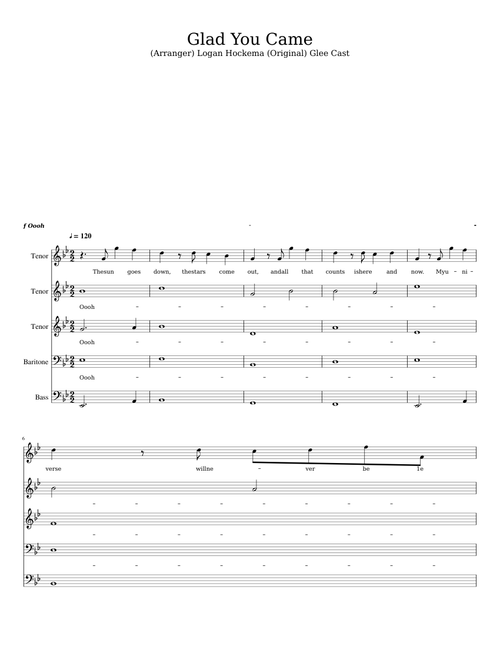 Glad You Came (Glee) A Cappella