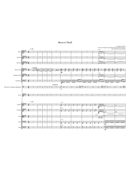 Shoot To Thrill (Arr. Scott Douglas) - AC/DC (Small Ensemble)