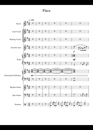 Flaca – Andrés Calamaro Sheet Music with Chords for Organ, Saxophone ...