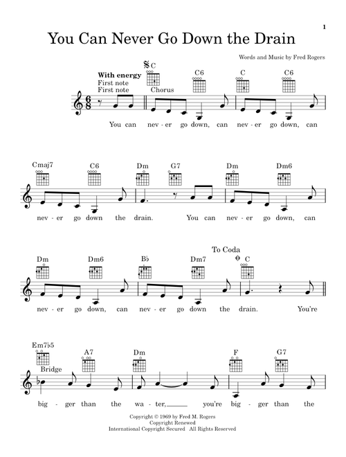 You Can Never Go Down The Drain (from Mister Rogers' Neighborhood) - Fred Rogers (Ukulele)