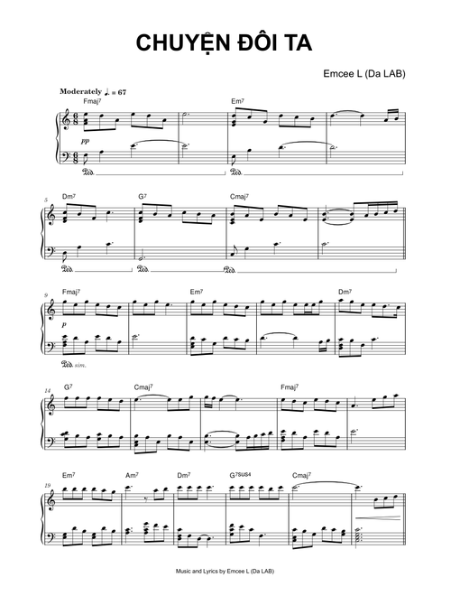 Chuyện Đôi Ta - Emcee L (Da LAB) (Piano)