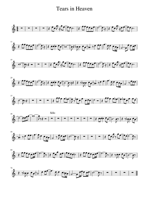 Tears in Heaven (Tenor saxophone)