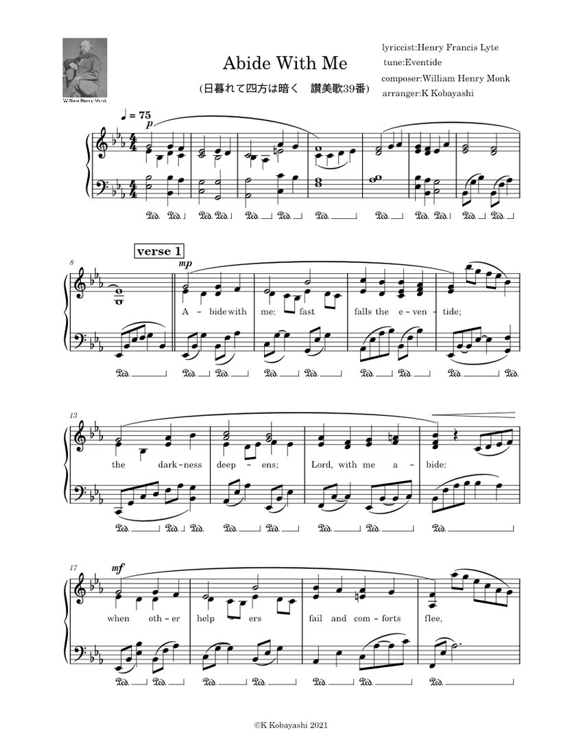 Abide With Me(日暮れて四方は暗く) - W. H. Monk Sheet music