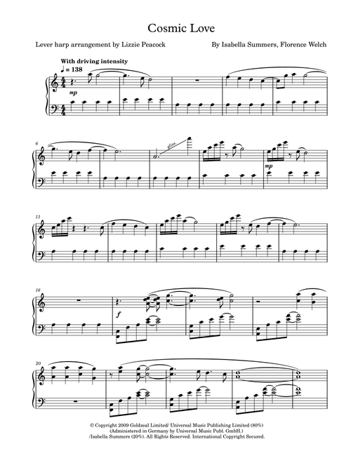 Cosmic Love (Arr. Lizzie Peacock) - Florence And The Machine (Harp)