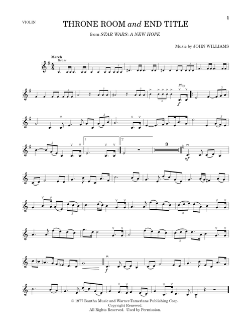 Throne Room and End Title (from Star Wars: A New Hope) - John Williams (Violin Solo)