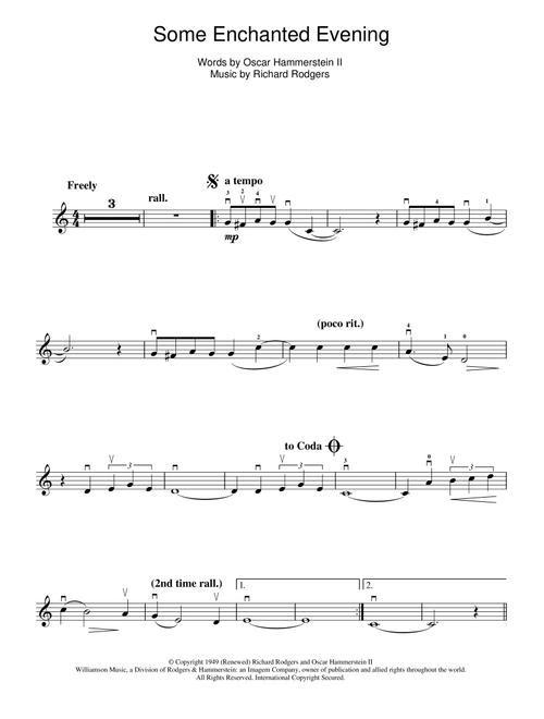 Some Enchanted Evening (from South Pacific) - Rodgers & Hammerstein (Violin Solo)