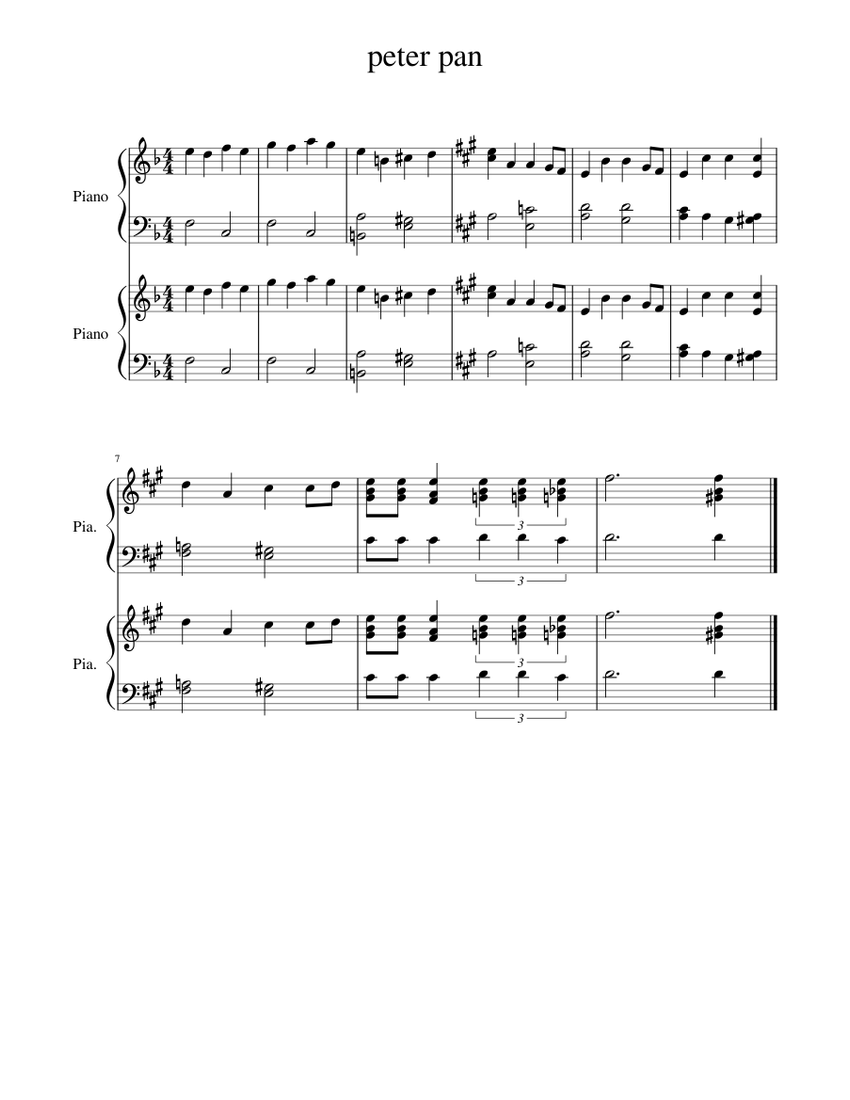 peter-pan-sheet-music-for-piano-piano-duo-musescore