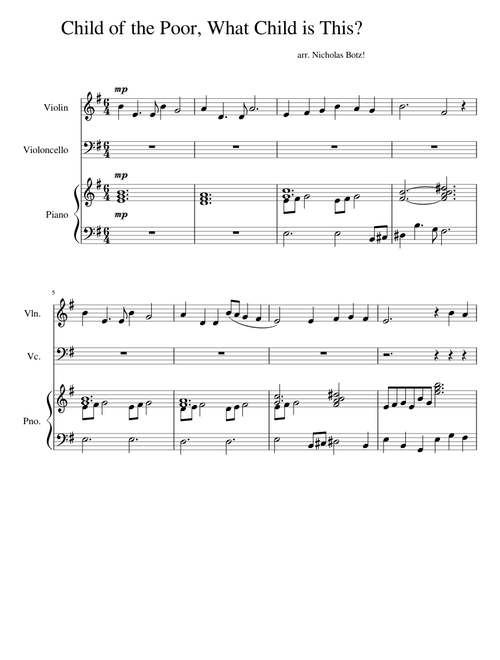 Child of the Poor, What Child is This (Violin, Cello Duet)