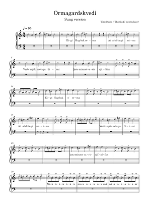 Ormagardskvedi – Wardruna (not sung end) Sheet Music for Harp
