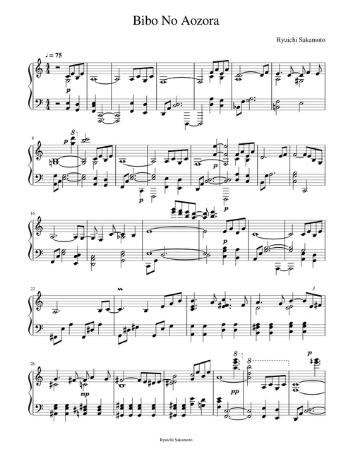 Bibo no aozora (Solo piano)