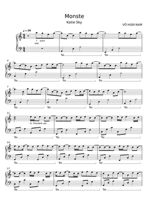 Monster  Katie Sky Sheet Music with Chords for Piano (Solo) easy |  MuseScore.com