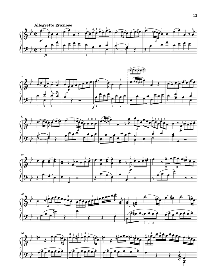 Sonata No. 13, 3rd Movement K. 333 Sheet music for Piano