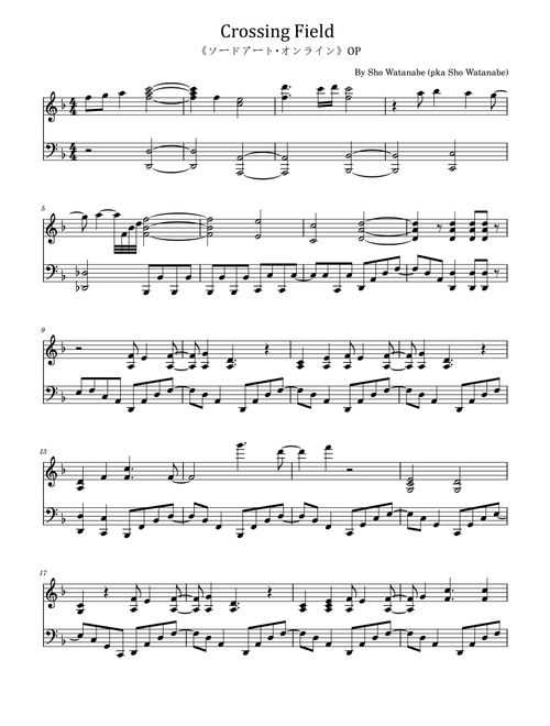Crossing Field (Arr. poon) - LiSA (Piano Solo)