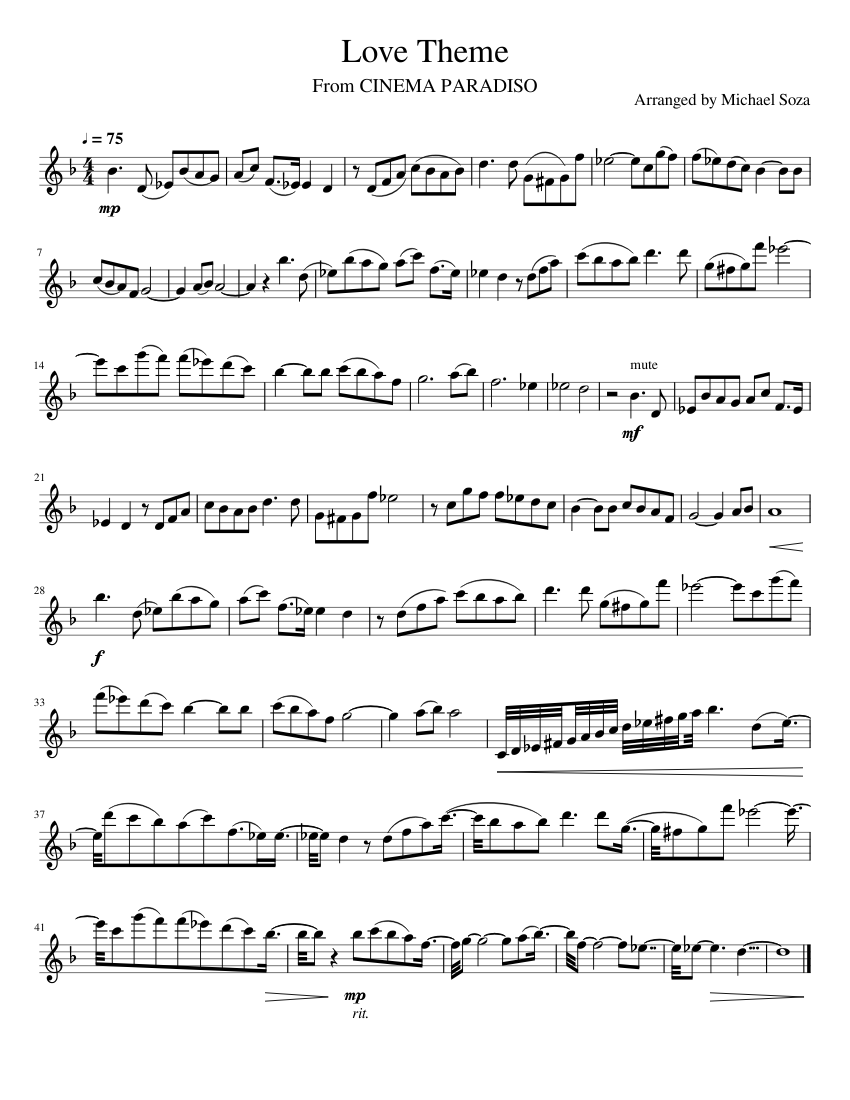 Restricción escalada vencimiento Love Theme from Cinema Paradiso Violin Sheet music for Violin (Solo) |  Musescore.com