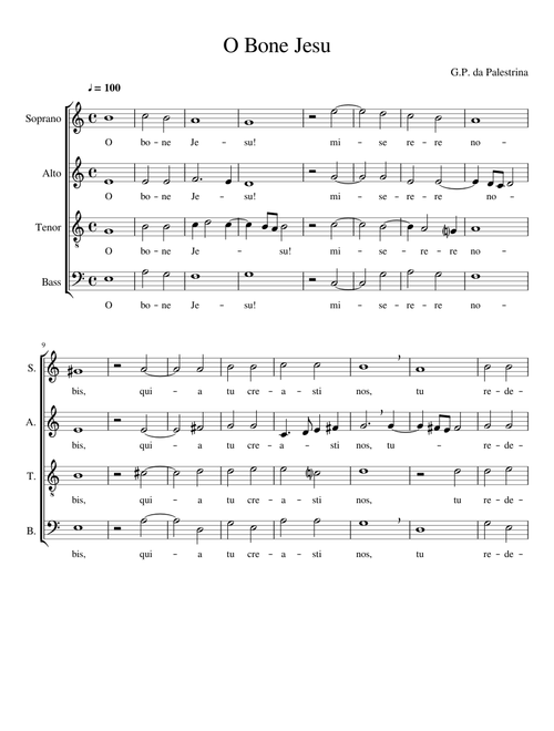 O Bone Jesu-Palestrina